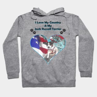 I Love My Country My Jack Russell Terrier Patriotic Tee Hoodie